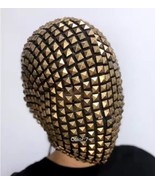 Gold Studded Spike Mask Halloween Over the Head Full Face Yeezus Masquer... - $45.71