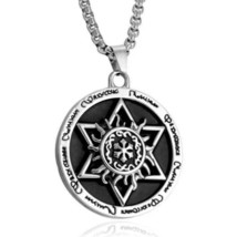 Men Silver Black Star of David Hexagram Pendant Necklace Jewelry Chain 24" Gift - £13.41 GBP