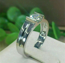 3Ct Moissanite Rotonda Uomo Fidanzamento Solitario Ring 14K Placcato Oro... - $176.41