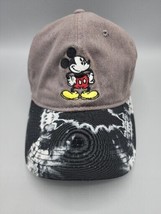 Disney Mickey Mouse Official Gray Black White Tie Dye Brim Adjustable Hat - £7.11 GBP