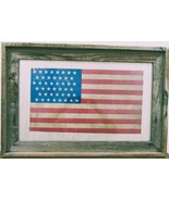 Framed Authentic 1896-1908 US 45 Staggered Star Flag Gauze Flag 21.75&quot; x... - $1,969.53 CAD