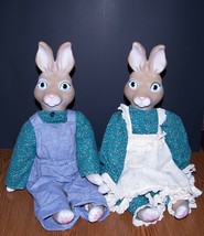 Easter Wang&#39;s International Dolls Rabbits 25&quot; Tall Vintage 1991  (Set Of 2) - $34.99