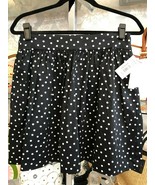 Aqua Bianco e Nero a Pois Plissettato Gonna a Vita Style #14382 Tg. M Nwt - £43.43 GBP