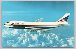 Fly Delta 747 Superjets Wide-Bodied Jets Spacious Age Boeing 747 Vtg Postcard - £5.33 GBP