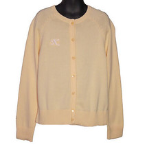 Lands End Uniform Girl&#39;s Size Small (7/8) Cardigan Sweater, Yellow &quot;K&quot; m... - $17.99