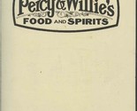 Percy &amp; Willie&#39;s Food and Spirits Restaurant Menu Florence South Carolina  - £13.99 GBP