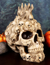 Ebros Large 8&quot; Tall Ossuary Lost Souls Spirit Skull With Fire Mohawk Figurine - £24.77 GBP