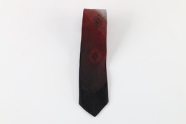 Vintage 50s 60s Rockabilly Distressed Silk Blend Geometric Striped Neck ... - $19.75