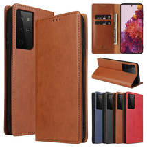For Samsung Galaxy S21/S21 Plus/Ultra Leather FLIP  BACK cover Case - £36.96 GBP