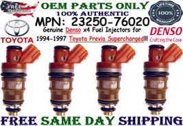 OEM NEW x4 Denso Fuel Injectors for 1994-1997 Supercharged Toyota Previa 2.4L I4 - $188.09