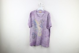 Vintage Y2K Streetwear Womens L Faded Acid Wash Flower Fairy Butterfly T... - £47.44 GBP
