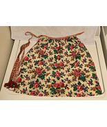 Vintage 1940s Swedish Floral Handmade Half Apron Lightweight Cotton READ - $55.80