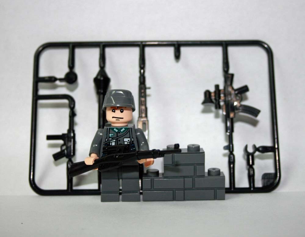 Minifigure German Sniper Army Soldier With Weapons Ww2 US Seller - $7.98