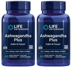 Ashwagandha Plus Calm And Focus Stress Extract 120 Capsule Life Extension - $44.99