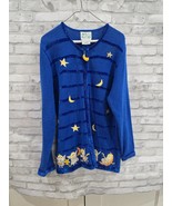Quacker Factory Large Royal Blue Embellished Angels Cotton Acrylic Knit ... - $36.91 CAD