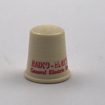 Vintage General Electric Dealers Kenosha WI Plastic Thimble Radio 7/8&quot; Tall - £9.70 GBP