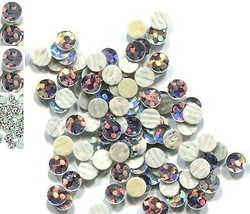 HOLOGRAM SPANGLES Hot Fix  SILVER  Iron on  3mm   2 gross 288 Pieces - £4.57 GBP