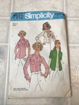Vintage Simplicity 7912 Sewing Pattern Misses Shirts Sleeves Size 8 - £10.98 GBP