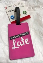 G-FORCE  FASHIONABLE LATE  PRINT PINK  ID Tag LUGGAGE Travel Accessory - £7.98 GBP