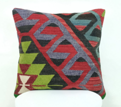 Kilim Pillow Cover 18x18 Anatolian Handmade Traditional Ottoman Cushion  A382 - £9.94 GBP