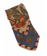 Ermenegildo Zegna Men&#39;s Tie Neck Silk  Floral Paisley Orange Rust Yellow... - $31.49