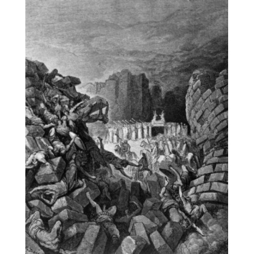 The Fall of the Walls of Jericho Gustave Dore 1832-1883 French Poster Pr... - $62.62