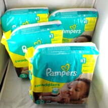 Pampers Swaddlers Sz 3 (16-28 lbs) Lot of 4 pks Total 108 Diapers Sesame... - £31.38 GBP