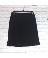 Express Skirt Womens 0 Black Pleated Ruffle Hem Wool Stretch Skirt Caree... - £21.25 GBP