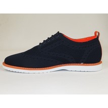 Men Comfort Casual Knit Fabric Wingtip Lace Sneaker Shoes #FRESHORT Navy Blue image 5