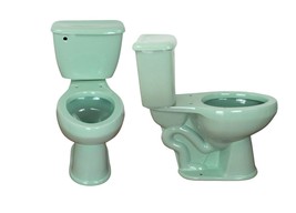 Mexican Toilet ELONGATED Comfort Height Hand Painted -Verde Pastel - - $1,399.00