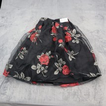 Forever 21 Skirt Womens XS Black Floral Lace A Line Pleated Casual Bottoms - £18.19 GBP