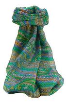 Mulberry Silk Traditional Long Scarf Gosthani Emerald by Pashmina &amp; Silk - £19.12 GBP