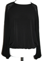 Allison Joy Women&#39;s Medium M Top Shirt Black Sheer Blouse Overlaying Tank Top - £14.22 GBP