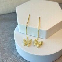 18k gold plated Butterfly Zircon earrings.  - £31.39 GBP