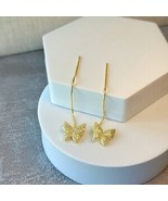 18k gold plated Butterfly Zircon earrings.  - £31.85 GBP