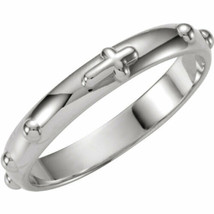 NEW 3.2 mm ROSARY RING REAL SOLID .925 STERLING SILVER SIZE 6 - £43.75 GBP