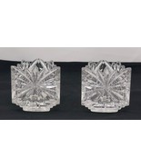 Gorham Hand Cut Crystal Votive Triangular Candleholders - £15.92 GBP