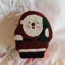 Vintage Santa Satin Bead Box w Lid Ornament by Sees Candy Co 3.5 x 2.75&quot; - $351.96 MXN