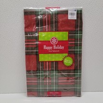 Elrene Christmas Holiday Vinyl Tablecloth Square 52&quot; x 52&quot; Red &amp; Green P... - $14.75