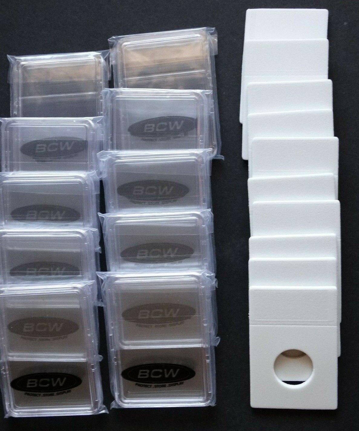 (10) BCW Nickel Coin Display Slab With Foam Insert - White - Coin - $13.95