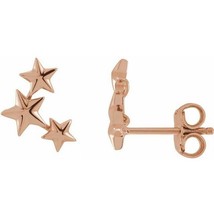 14k Rose Gold Star Ear Climbers - £307.73 GBP