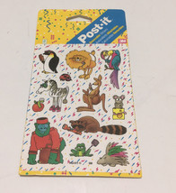 Cute animal stickers vintage post it brand removable stickers still in p... - €17,15 EUR