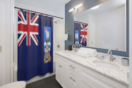 Falkland Islands Flag Stylish Design 71&quot; x 74&quot; Elegant Waterproof Shower Curtain - £56.29 GBP
