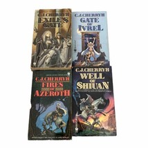 C. J Cherryh Vtg Science Fiction 4 Book Lot Shiuan, Azeroth, Ivrel, Exile’s Gate - £5.50 GBP