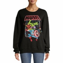 Licensed Graphics Juniors Leaping Avengers Pullover Sweatshirt Black Siz... - $20.64