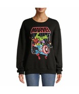 Licensed Graphics Juniors Leaping Avengers Pullover Sweatshirt Black Siz... - $377.93 MXN