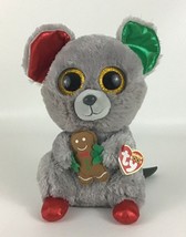Ty Beanie Boos Mac the Mouse Christmas Medium 10&quot; Plush Stuffed 2016 New w Tags - £23.31 GBP