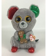 Ty Beanie Boos Mac the Mouse Christmas Medium 10&quot; Plush Stuffed 2016 New... - £23.42 GBP