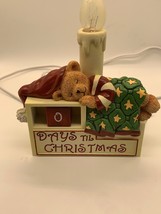 Days Til Christmas Nightlight Sleeping Teddy Bear Vintage Avon 2008 - £18.88 GBP