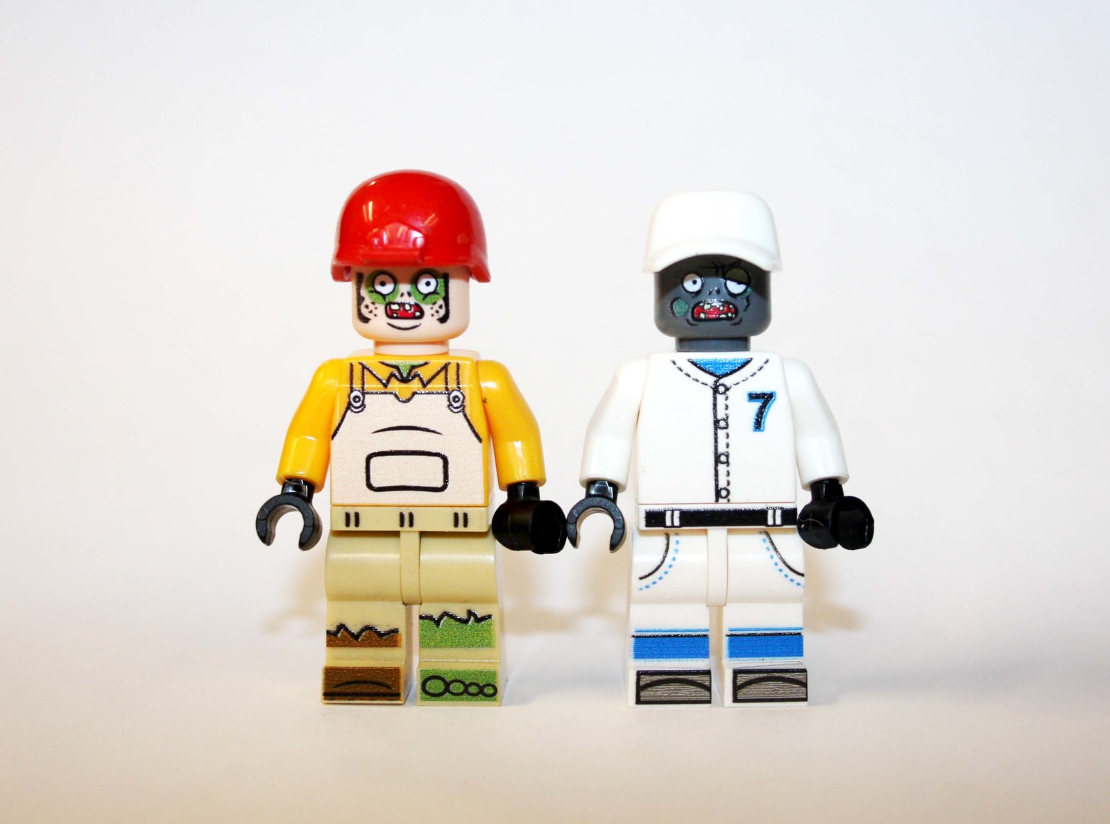 Building Zombie C Baseball Player And Worker Horror Movie Minifigure Custom - $13.37
